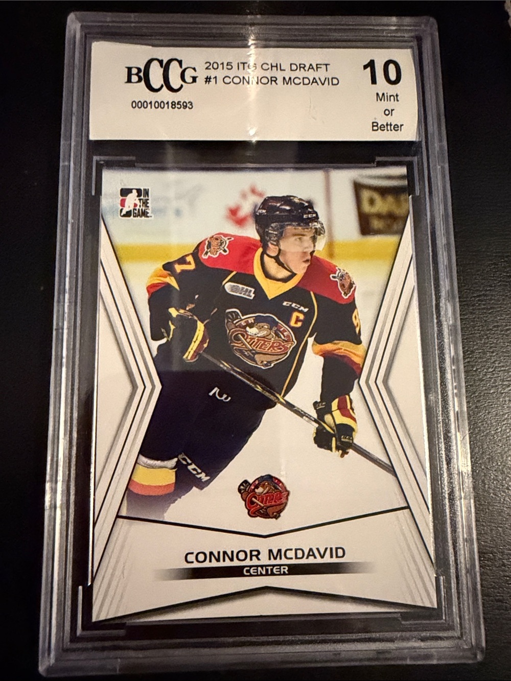 🇨🇦NOW $40🍀 Connor McDavid 2015 Oilers Rookie RC Hockey Card Beckett Graded 10